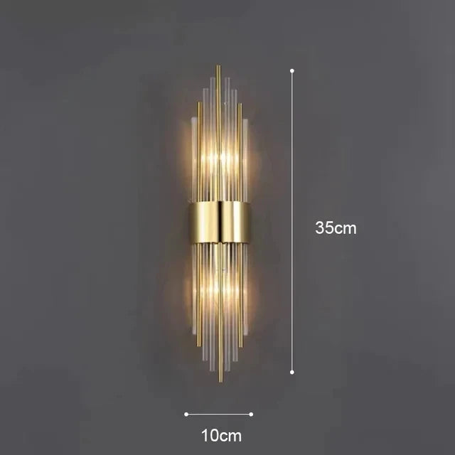 VALERIA – Luxus Kristall-Wandleuchte mit goldenem Sockel & Up-Down-Effekt
