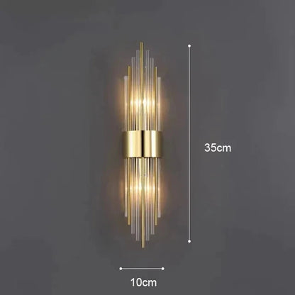 VALERIA – Luxus Kristall-Wandleuchte mit goldenem Sockel & Up-Down-Effekt