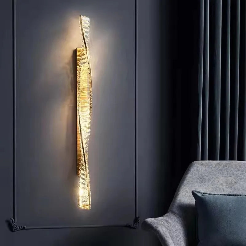 AURELIA – Luxus Kristall-Wandleuchte Gold (H100cm)