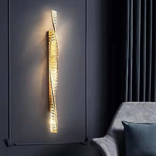 AURELIA – Luxus Kristall-Wandleuchte Gold (H100cm)