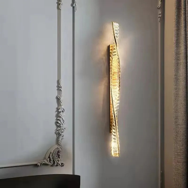 AURELIA – Luxus Kristall-Wandleuchte Gold (H100cm)