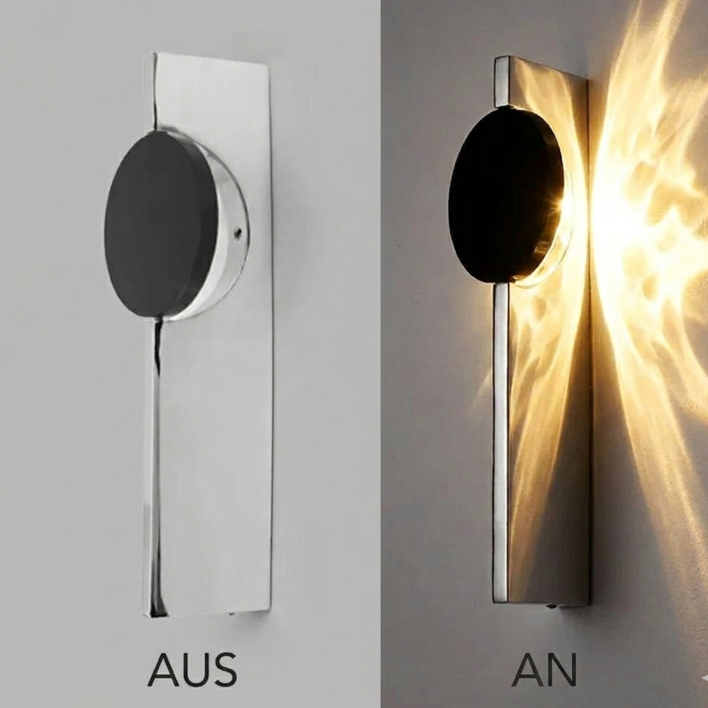 LED Wellen-Wandleuchte – Drehbar & Design-orientiert – Warmweiß, Metall
