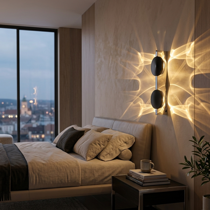 LED Wellen-Wandleuchte – Drehbar & Design-orientiert – Warmweiß, Metall
