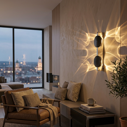 LED Wellen-Wandleuchte – Drehbar & Design-orientiert – Warmweiß, Metall