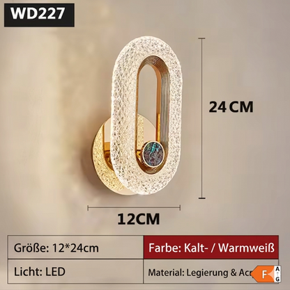 NORDIC ELEGANCE – Moderne Designer-Wandleuchte mit Acryl-Effektglas