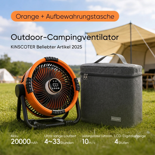 Premium 20.000mAh Zelt-Ventilator – Wiederaufladbar mit Fernbedienung