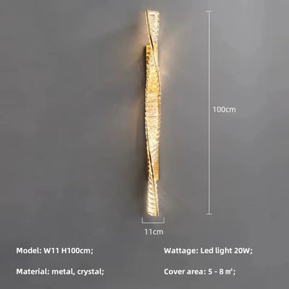 AURELIA – Luxus Kristall-Wandleuchte Gold (H100cm)